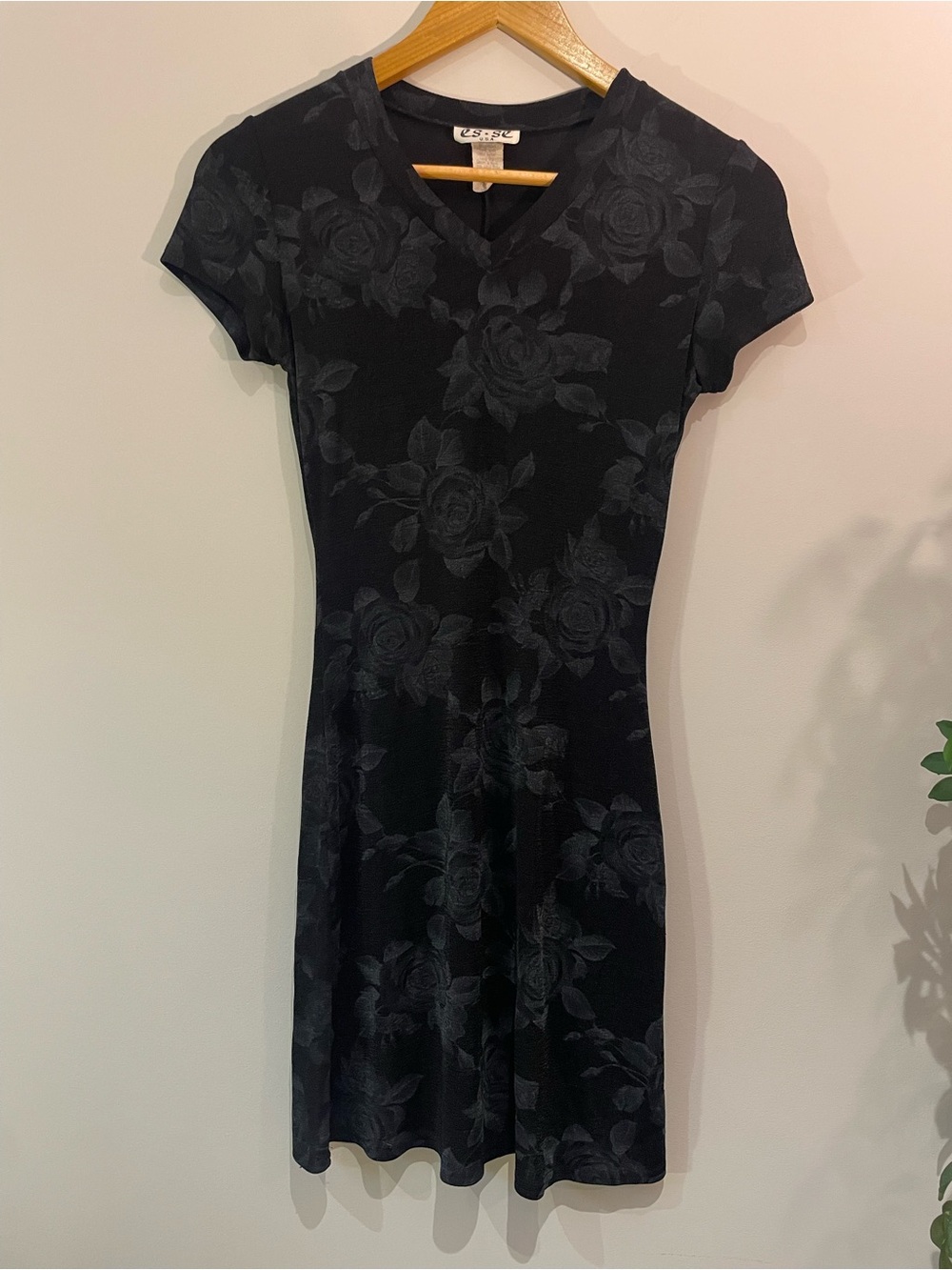 Y2K ES.SE Black Floral Mini Dress
